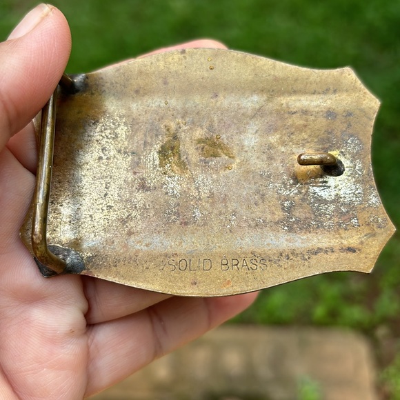 SOLID BRASS BOOTS BELT BUCKLE - Picture 10 of 10